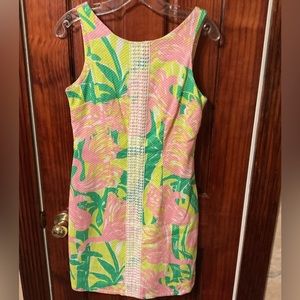 Lilly Pulitzer Flamingo Fan Dance Shift Dress Size 2